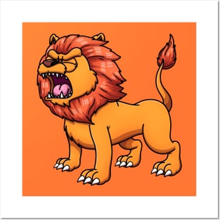 Orange Lion Posters and Art